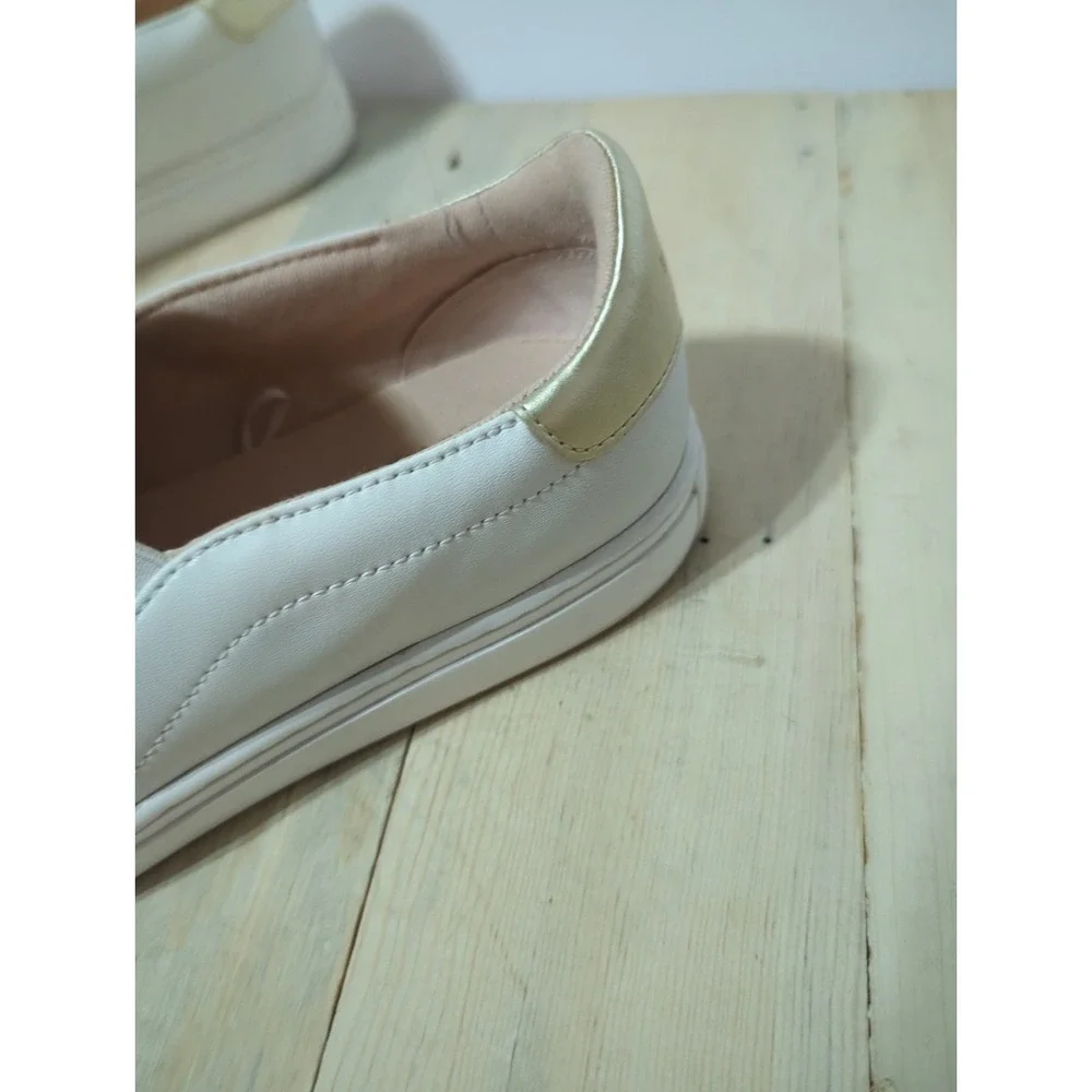Kate Spade Azores Perforated White Leather Slip On Sneakers 7.5 Spade Design